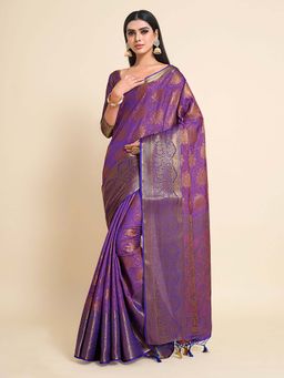 Mimosa - Women'S Kanjivaram Art Silk Saree With Unstiched Blouse