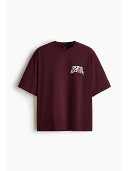 H&M - Men Red Relaxed Fit Printed Cotton T-Shirt