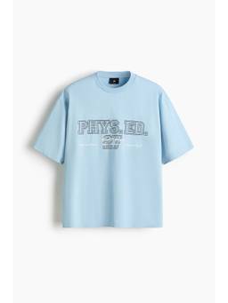 H&M - Men Blue Relaxed Fit Printed Cotton T-Shirt