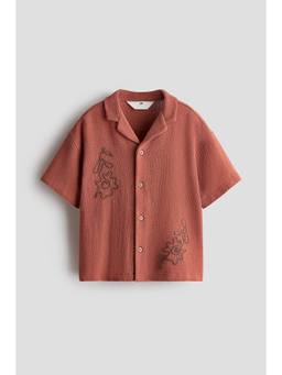 H&M - Boys Peach Cotton Resort Shirt