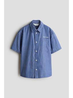 H&M - Boys Blue Short-Sleeved Cotton Shirt