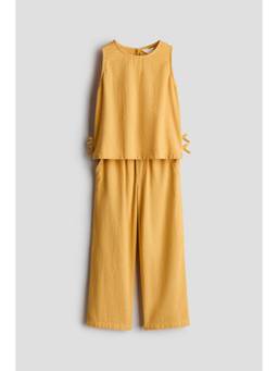 H&M - Girls Yellow 2-Piece Cotton Seersucker Set