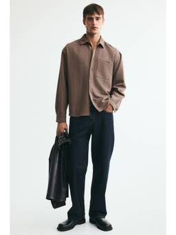H&M - Men Brown Relaxed Fit Jersey Shirt