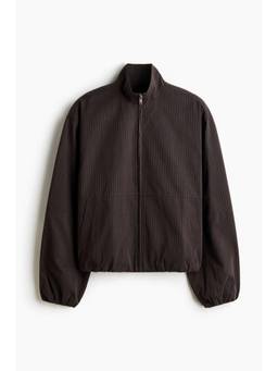 H&M - Men Brown Twill Zip-Through Overshirt