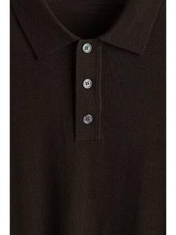 H&M - Men Green Regular Fit Merino Wool Polo Shirt