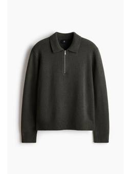 H&M - Men Green Regular Fit Wool Polo Shirt