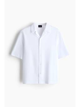 H&M - Men White Regular Fit Jersey Resort Shirt