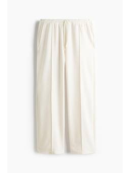 H&M - Men White Relaxed Fit Tailored Trackpant