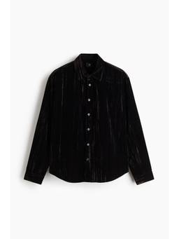 H&M - Men Brown Relaxed Fit Velour Shirt