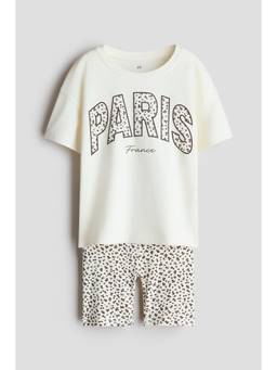 H&M - Girls White 2-Piece Cotton Jersey Set