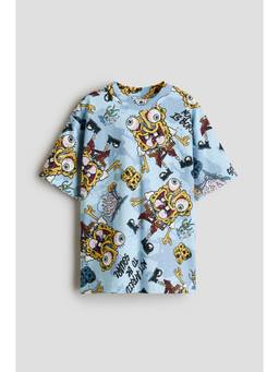 H&M - Boys Blue Printed Cotton T-Shirt