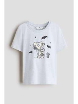 H&M - Girls Grey Printed T-Shirt