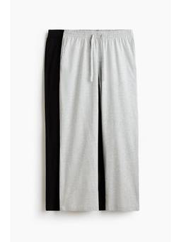 H&M - Men Black 2-Pack Regular Fit Cotton Trackpants