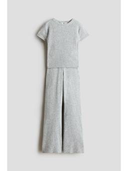 H&M - Girls Grey 2-Piece Rib-Knit Set