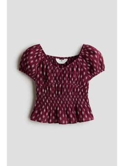 H&M - Girls Red Smocked Blouse