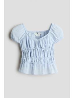 H&M - Girls Blue Smocked Blouse