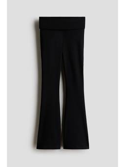 H&M - Girls Black Flared Foldover-Waist Leggings