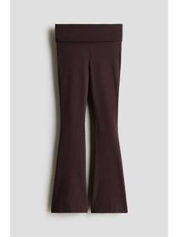 H&M - Girls Brown Flared Foldover-Waist Leggings