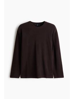 H&M - Men Brown Relaxed Fit Textured-Knit Jumper