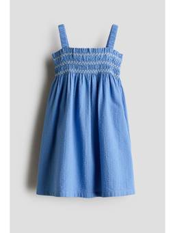 H&M - Girls Blue Smocked Strappy Dress