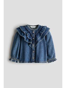 H&M - Girls Blue Flounced Denim Blouse