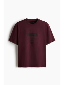 H&M - Men Maroon Regular Fit Printed T-Shirt
