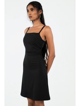 COLOR CAPITAL - Women Black Poly/Spandex Solid Dress