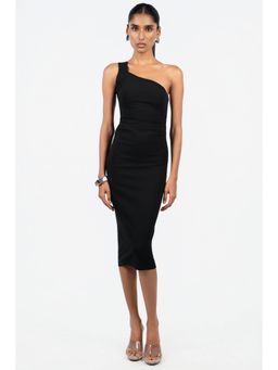 COLOR CAPITAL - Women Black Poly/Spandex Solid Dress