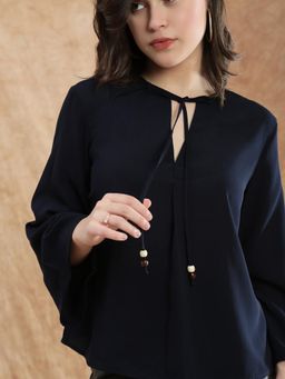 Globus - Women Blue Georgette Solid Top