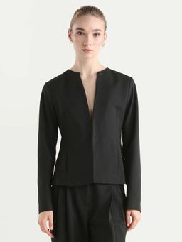 RAREISM - Black Solid Buttoned Blazer