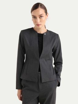 RAREISM - Grey Solid Buttoned Blazer