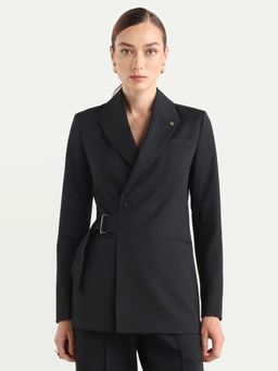 RAREISM - Black Solid Blazer With Buckle