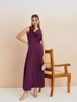 Latin Quarters - Women Maroon Polyester Solid Dress