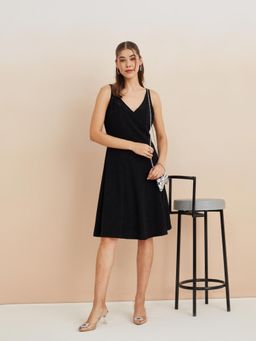 Latin Quarters - Women Black Polyester Solid Dress