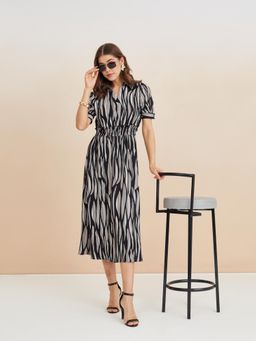 Latin Quarters - Women Black Polyester Printed Dress