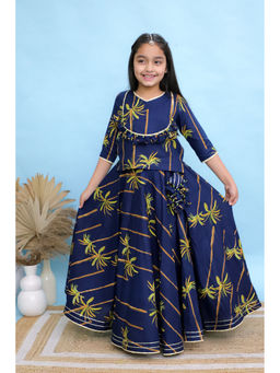 KALP - Midnight Palm Lehenga with Top (Set of 2)