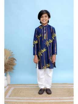 KALP - Royal Roots Kurta With Pyjama Navy Blue (Set of 2)