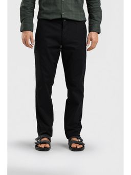 Crocodile - Cotton-Lycra Slim Fit with Classic Styling Black Pant