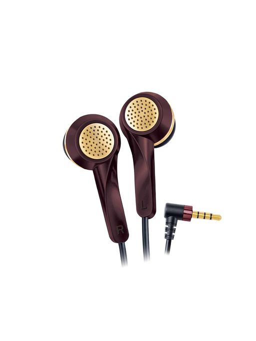 FINGERS SoundGlitz Wired Earphones - Pure Bass, Built-in Mic, Free Carry Case (Burgundy + Gold)
