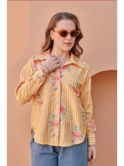 Pasha India - Mustard Stripes Regular Fit Shirt