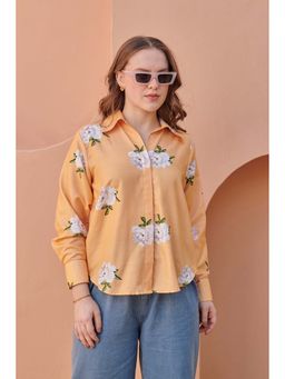 Pasha India - Orange Floral Regular Fit Shirt