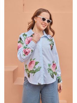 Pasha India - Blue Stripes Regular Fit Shirt