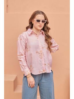 Pasha India - Pink Floral Regular Fit Shirt