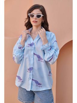 Pasha India - Blue Printed Regular Fit Shirt