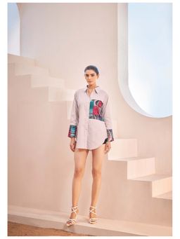 KAFTANIZE - Grey Abstract Regular Fit Shirt