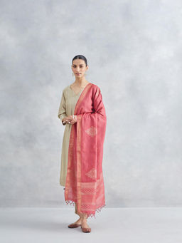 Fabindia - Women Pink Woven Dupatta