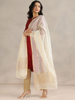 Fabindia - Women White Woven Dupatta