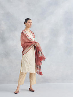 Fabindia - Women Maroon Printed Dupatta