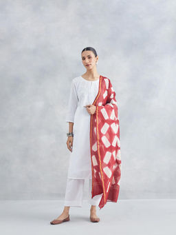 Fabindia - Women Maroon Tie & Dye Dupatta