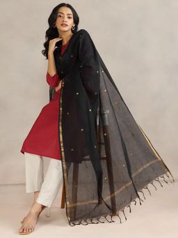 Fabindia - Women Black Woven Dupatta